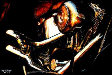 Print of Realism Motorcycle Paintings by Fernando Lopez Lago