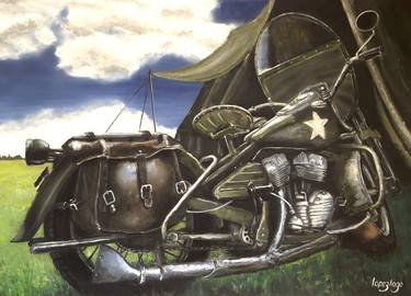 Print of Motorcycle Paintings by Fernando Lopez Lago