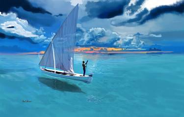 Original Impressionism Seascape Painting by Brad Burns
