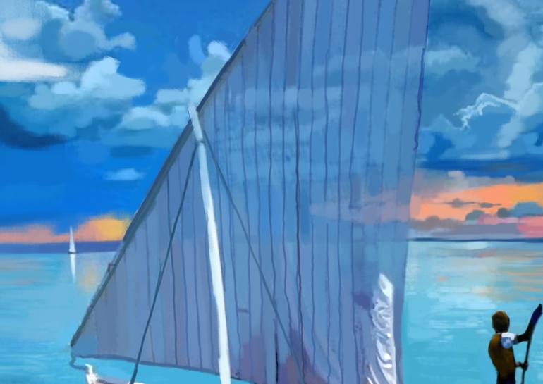 Original Impressionism Seascape Painting by Brad Burns