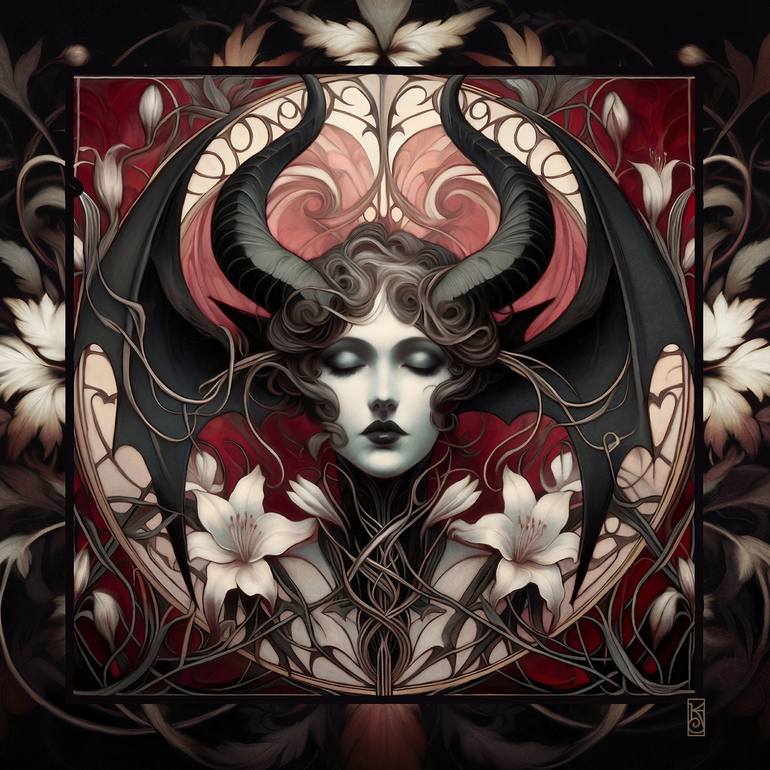 Original Art Nouveau Women Paintings by Katrina Jones
