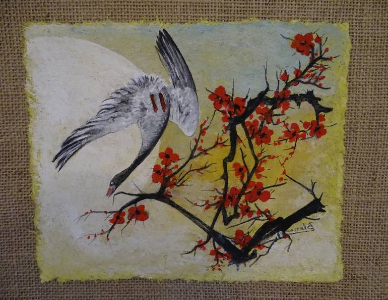 Original japanese Nature Painting by Bianca Cudalbu