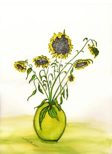 Print of Fine Art Floral Drawings by Bianca Cudalbu