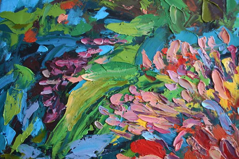 Original Abstract Floral Painting by Svetlana Samovarova