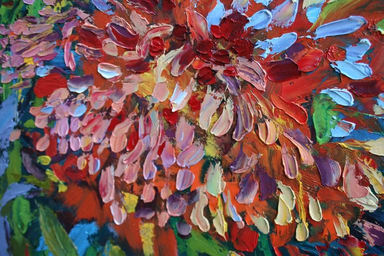 Original Abstract Floral Painting by Svetlana Samovarova