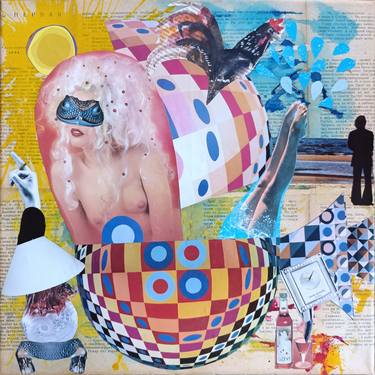 Original Abstract Expressionism Women Collage by Svetlana Samovarova