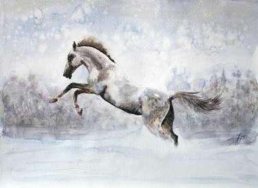 Print of Expressionism Horse Paintings by Svetlana Samovarova