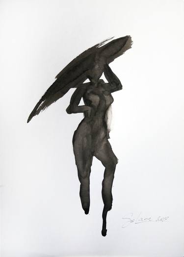 Original Expressionism Nude Drawings by Svetlana Samovarova