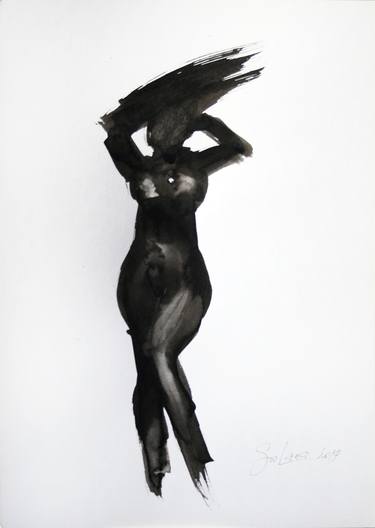 Print of Expressionism Nude Drawings by Svetlana Samovarova