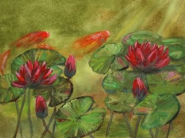 Water lilies. Koi thumb