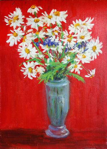 Daisies on Red thumb