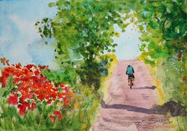 Print of Bike Paintings by Svetlana Samovarova
