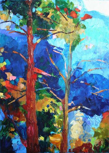 Original Abstract Tree Paintings by Svetlana Samovarova