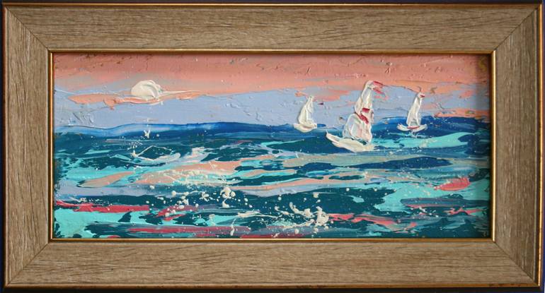 Original Sailboat Painting by Svetlana Samovarova