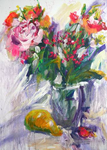 Original Abstract Expressionism Floral Paintings by Svetlana Samovarova