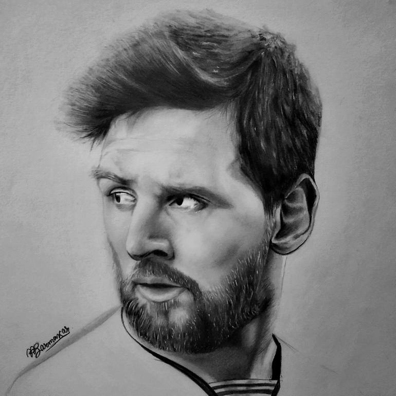 Messi-The Greatest of All Time Drawing by ARKA KARMAKAR | Saatchi Art