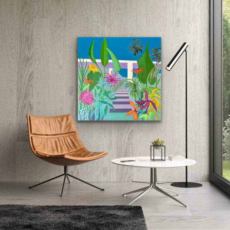 Original Abstract Floral Painting by Ira Hoffecker-Sattler