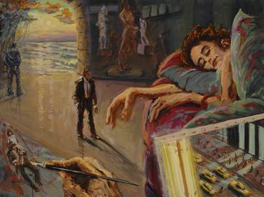 Original Surrealism Women Painting by Jim Gingerich