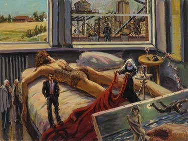 Original Surrealism Women Painting by Jim Gingerich