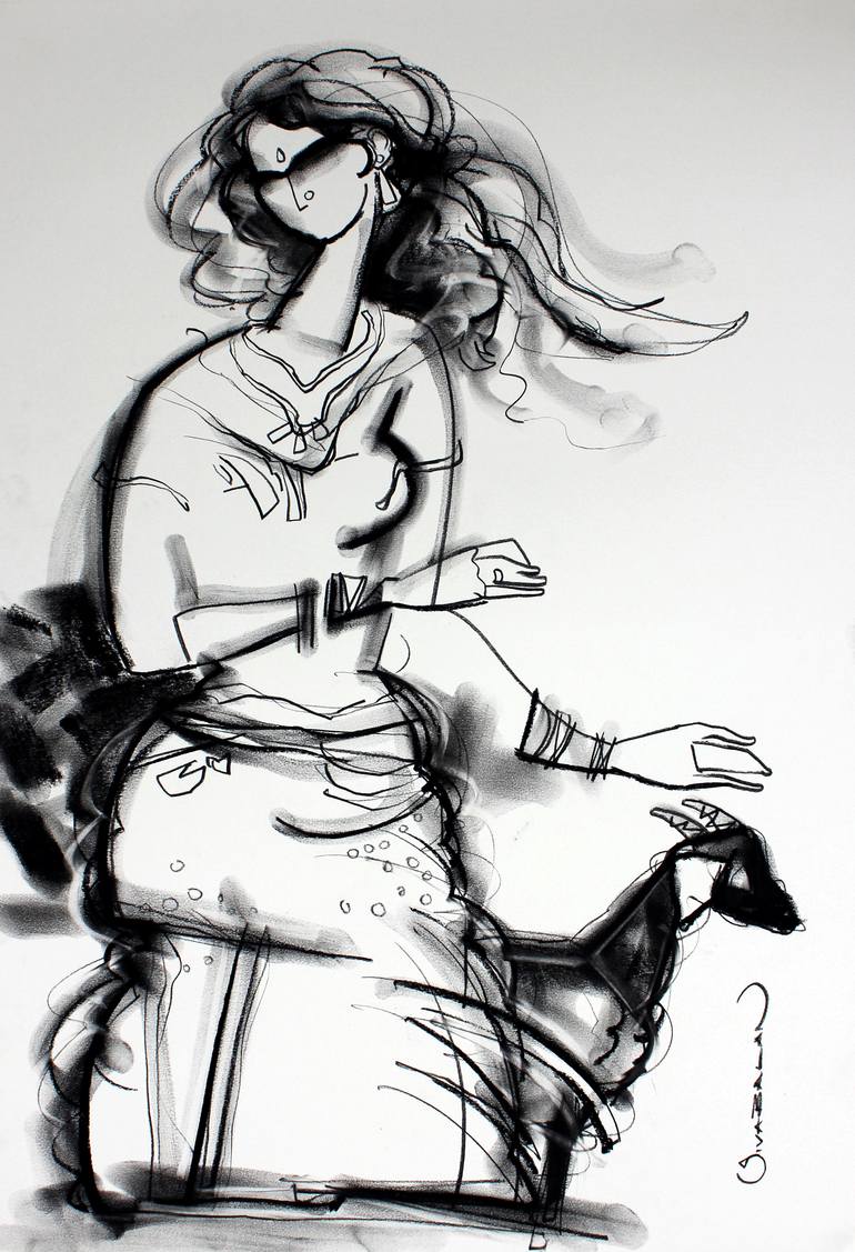 Original Abstract Love Drawing by Siva Balan