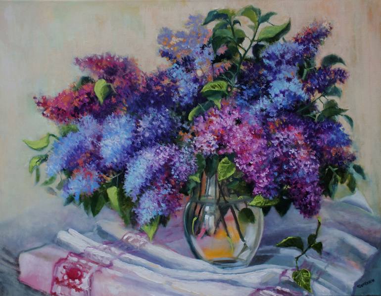 The Lilac Painting by Julija Demenkova | Saatchi Art