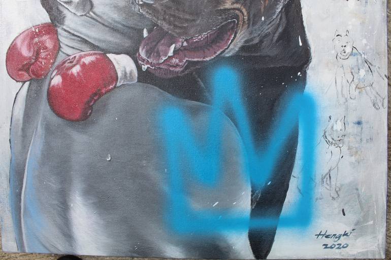 Original Modernism Dogs Painting by Hengki Koesworo