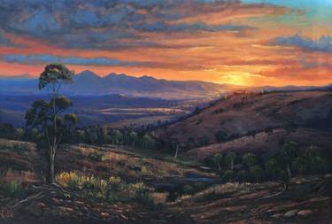 A sunset view on the Flinders Ranges, South Australia thumb