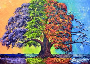 Print of Modern Tree Paintings by Christopher Vidal