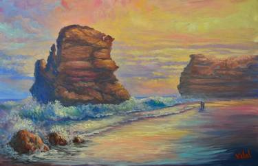 Original Oil on Belgian linen of Twelve apostles in Victoria thumb