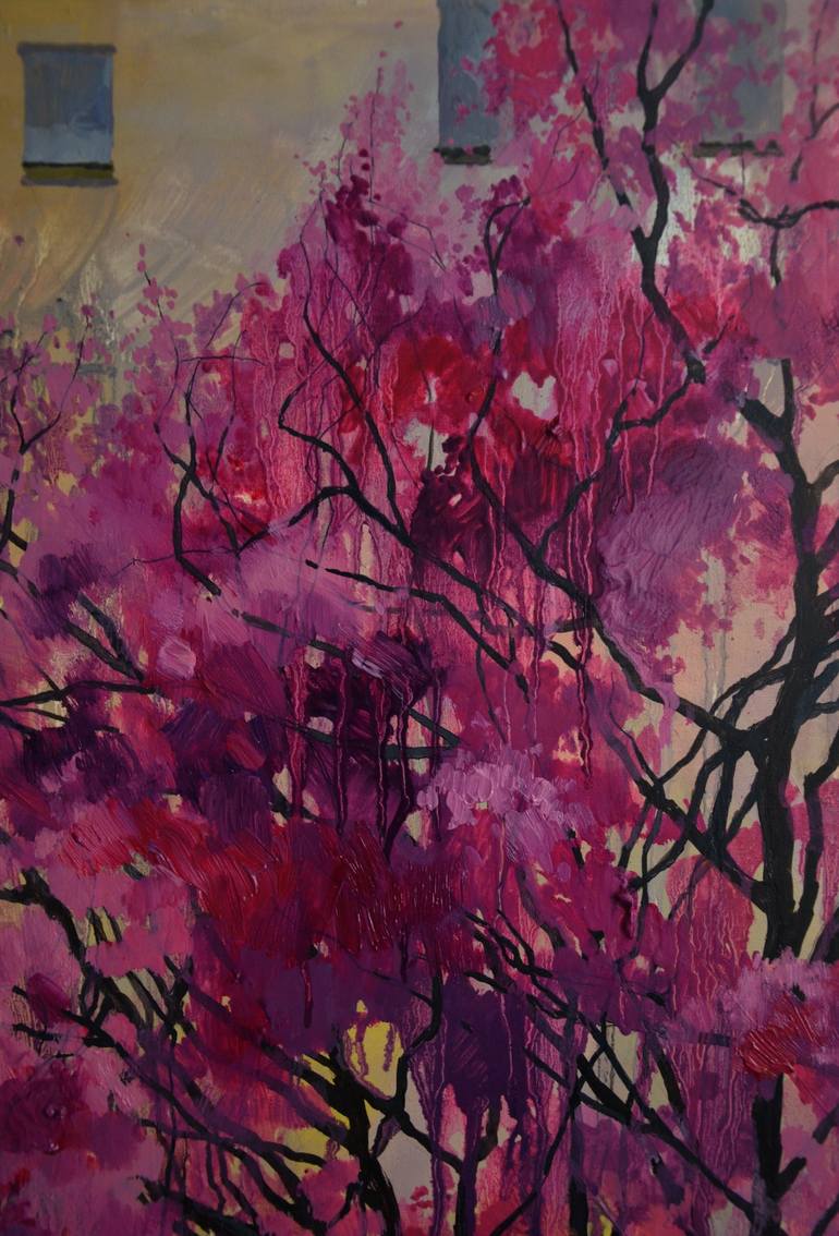 Original Abstract Expressionism Tree Painting by Zhanna Kondratenko