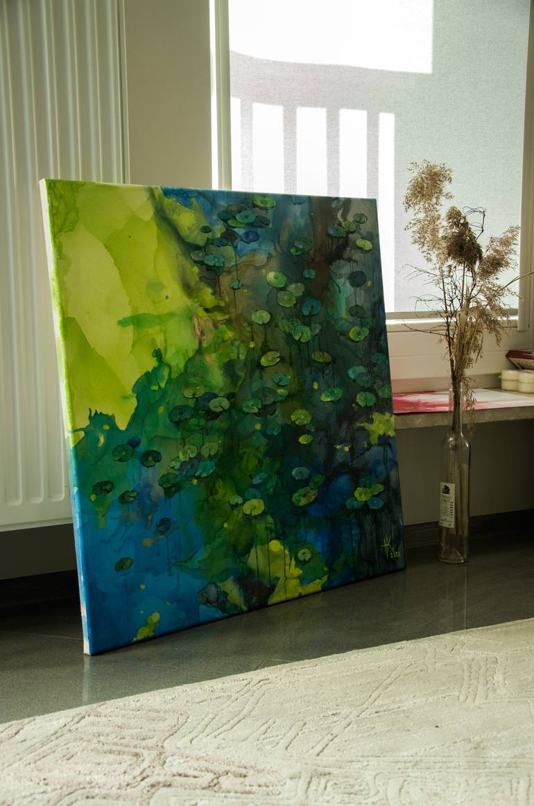 Original Abstract Expressionism Floral Painting by Zhanna Kondratenko
