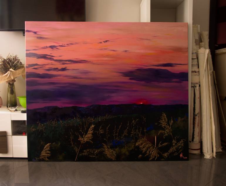 Original Abstract Expressionism Landscape Painting by Zhanna Kondratenko
