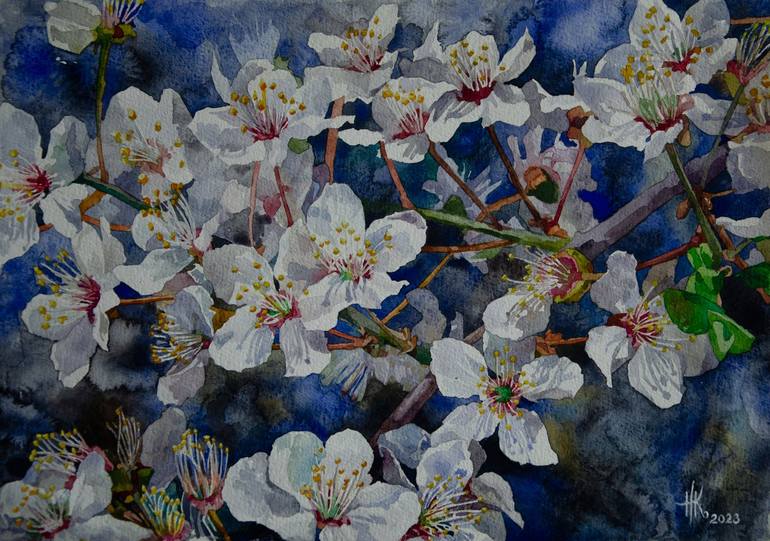 Original Abstract Expressionism Floral Paintings by Zhanna Kondratenko