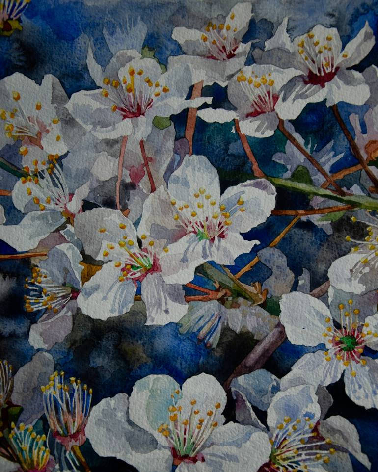 Original Abstract Expressionism Floral Painting by Zhanna Kondratenko