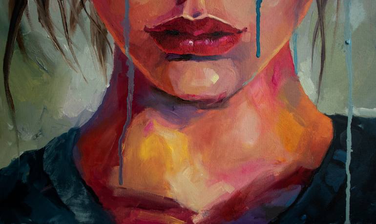 Original Abstract Expressionism People Painting by Zhanna Kondratenko