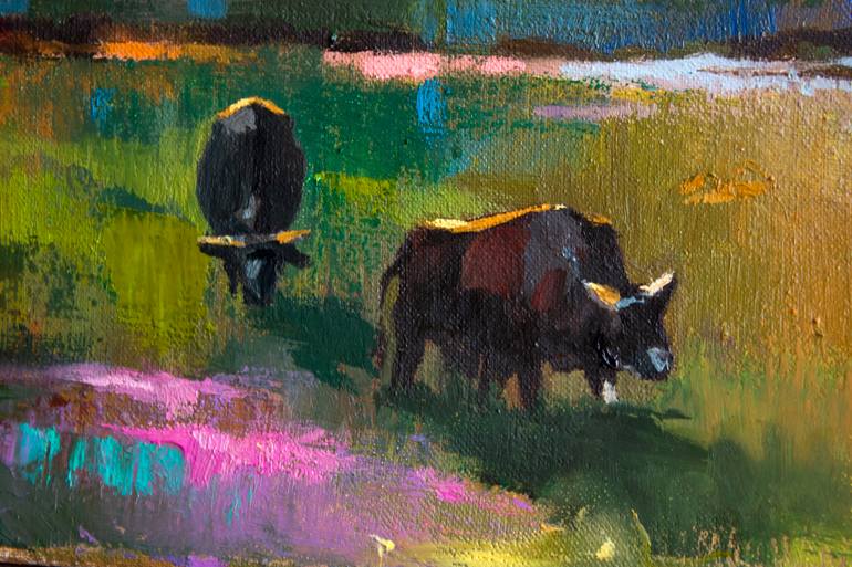 Original Abstract Expressionism Animal Painting by Zhanna Kondratenko