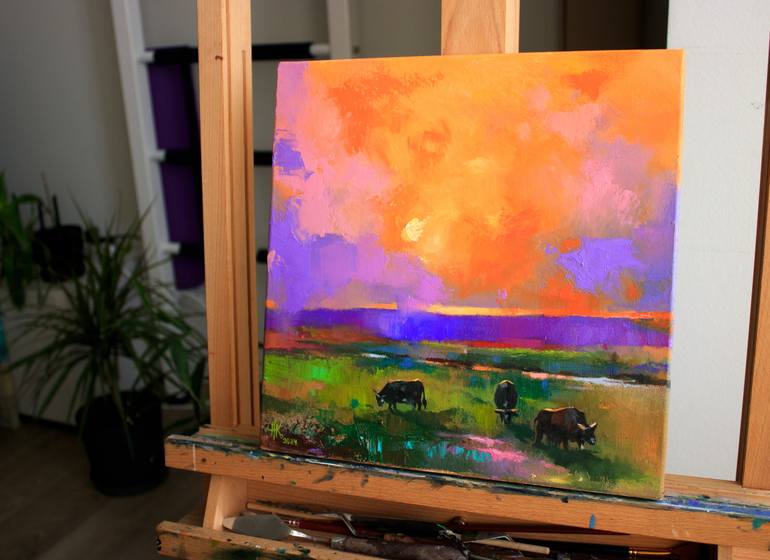 Original Abstract Expressionism Animal Painting by Zhanna Kondratenko