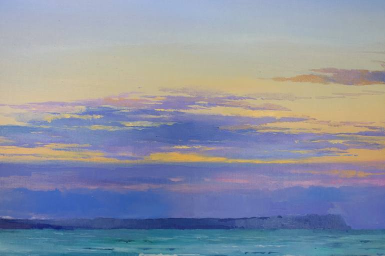 Original Abstract Expressionism Beach Painting by Zhanna Kondratenko