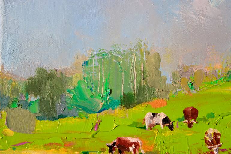 Original Abstract Expressionism Landscape Painting by Zhanna Kondratenko