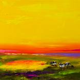 Chromatic Sunset — Golden Field Glow by Zhanna Kondratenko