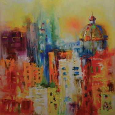 Print of Abstract Expressionism Cities Paintings by Zhanna Kondratenko