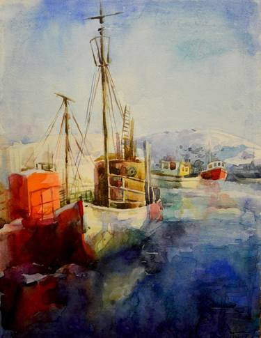 Print of Realism Sailboat Paintings by Zhanna Kondratenko