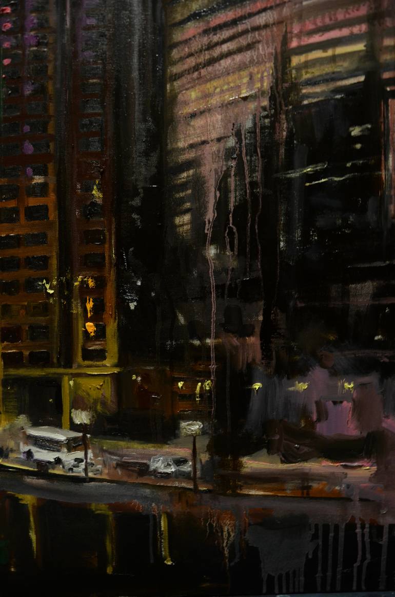 Original Abstract Cities Painting by Zhanna Kondratenko