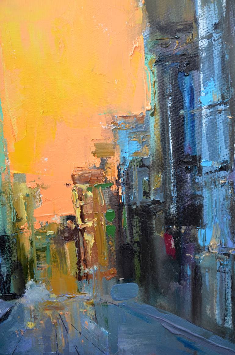 Original Abstract Cities Painting by Zhanna Kondratenko