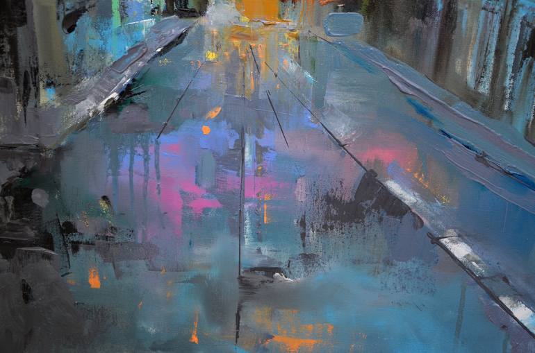 Original Abstract Cities Painting by Zhanna Kondratenko