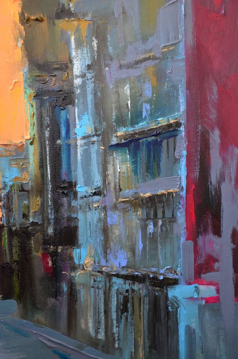 Original Abstract Cities Painting by Zhanna Kondratenko