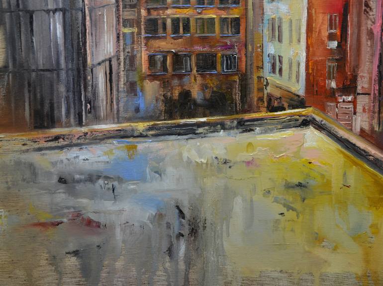 Original Abstract Expressionism Cities Painting by Zhanna Kondratenko