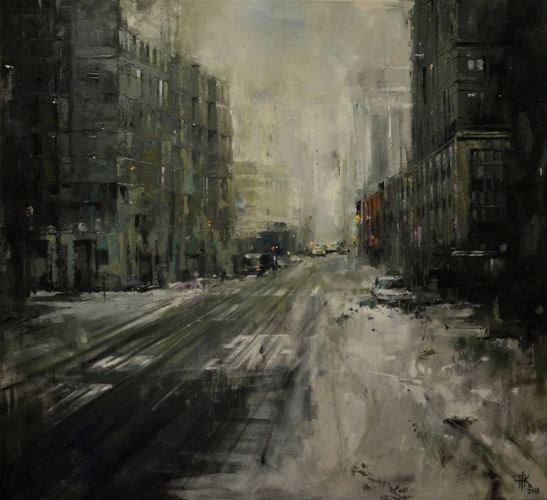 New York Winter Painting By Zhanna Kondratenko 