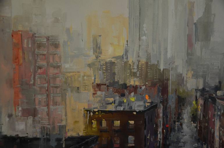 Original Abstract Cities Painting by Zhanna Kondratenko