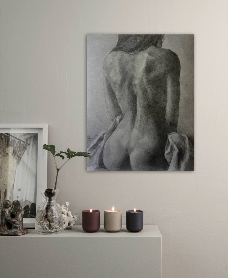 Original Conceptual Nude Drawing by Zhanna Kondratenko